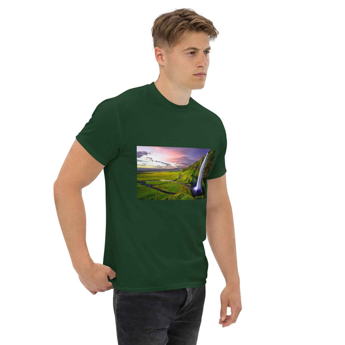 Golden Sunset Waterfall Serenity - unisex classic tee