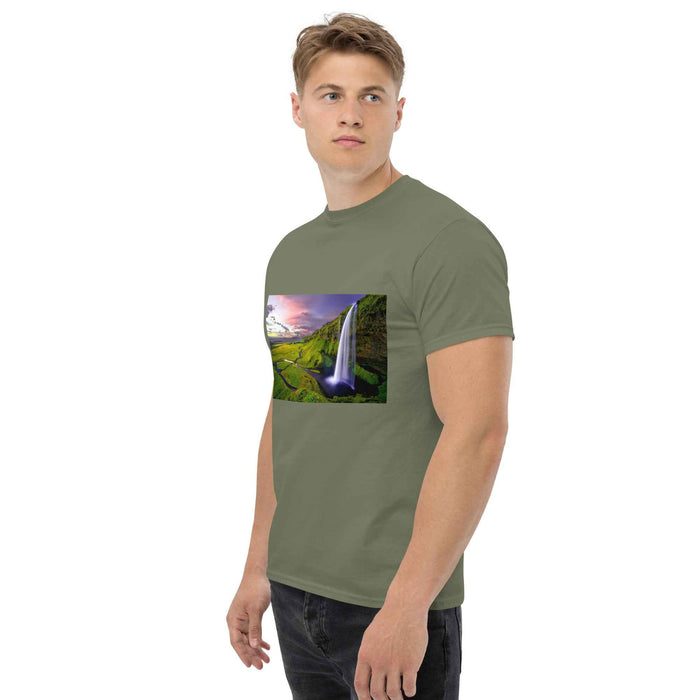 Golden Sunset Waterfall Serenity - unisex classic tee